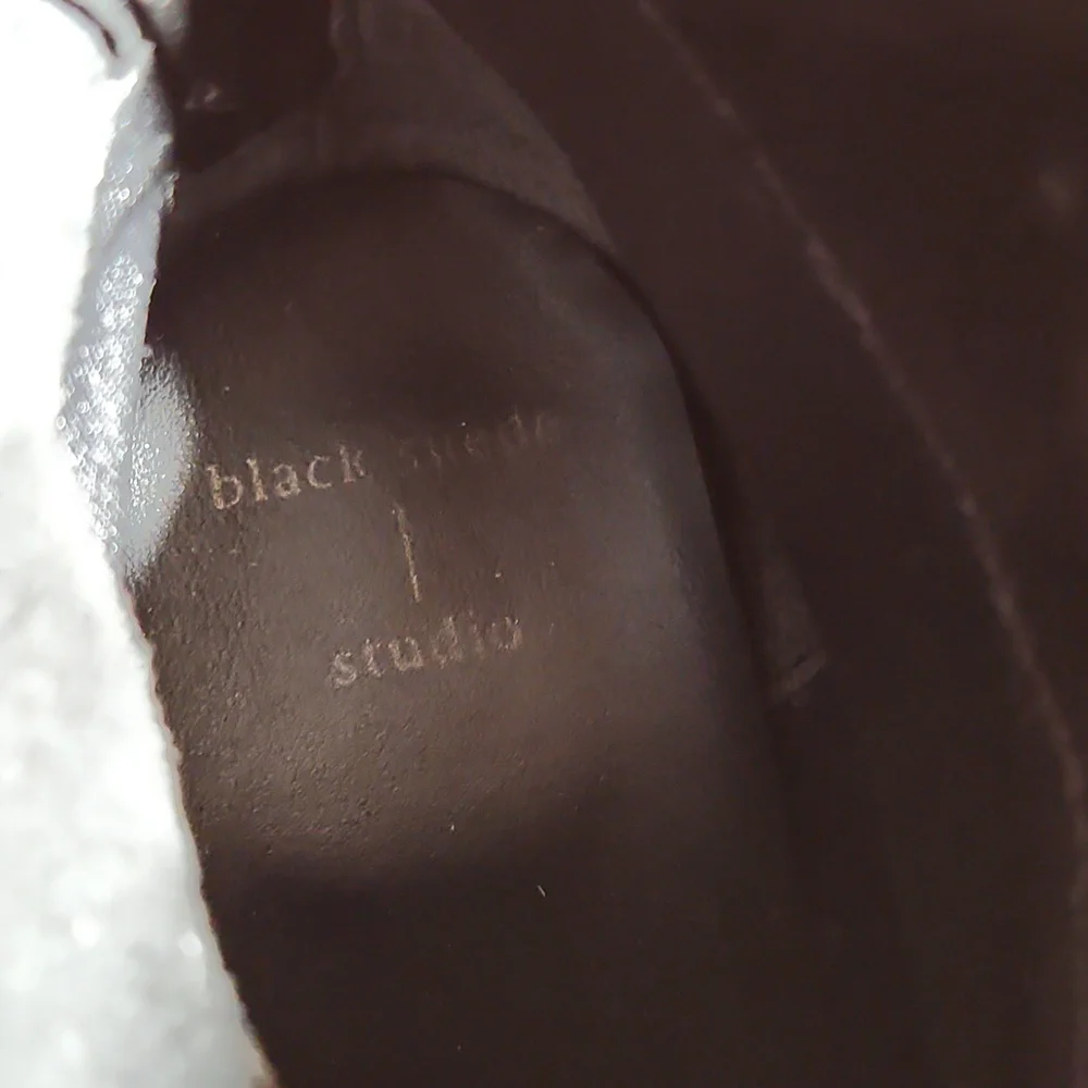 BLACK Suede Studio Heeled Back Zipper Bootie 10
